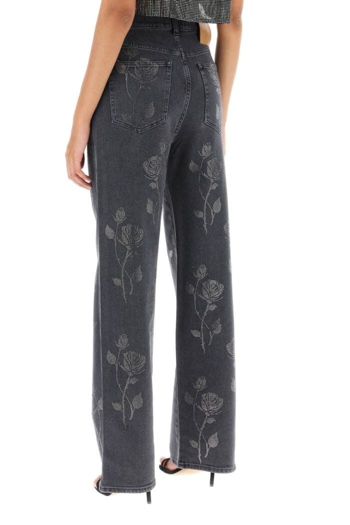 Giuseppe Di Morabito Straight Jeans With Crystal Flowers