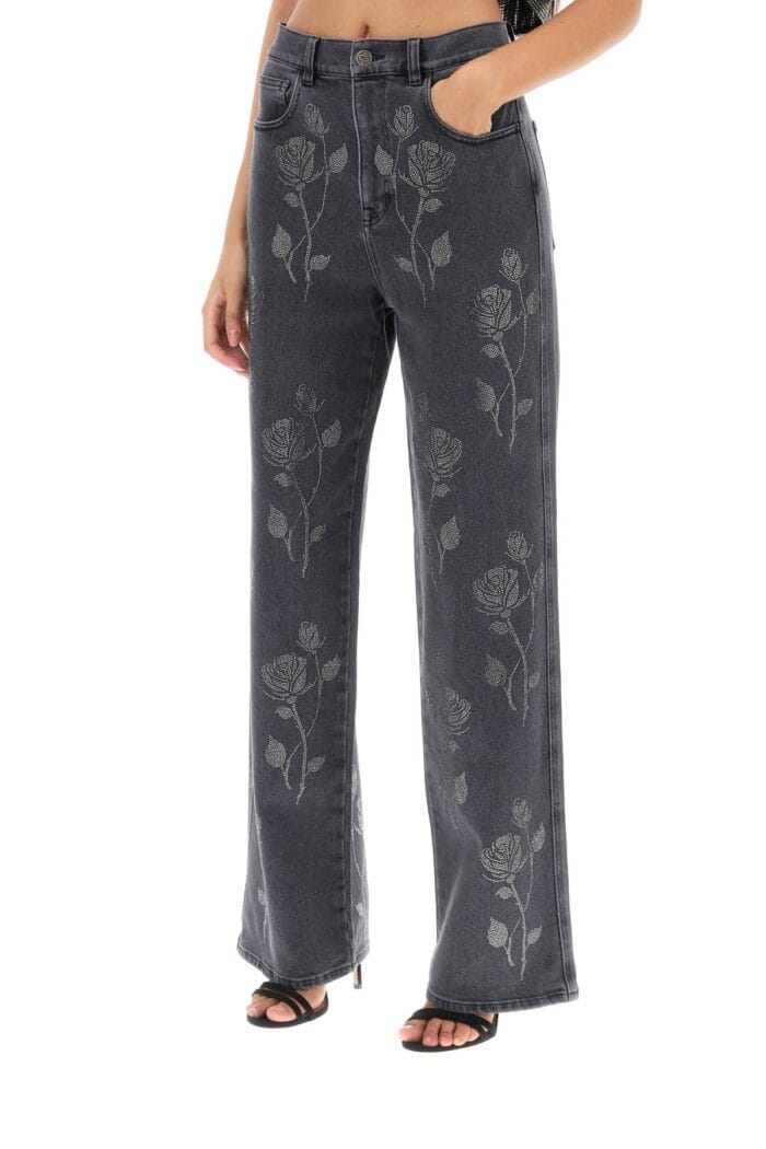 Giuseppe Di Morabito Straight Jeans With Crystal Flowers