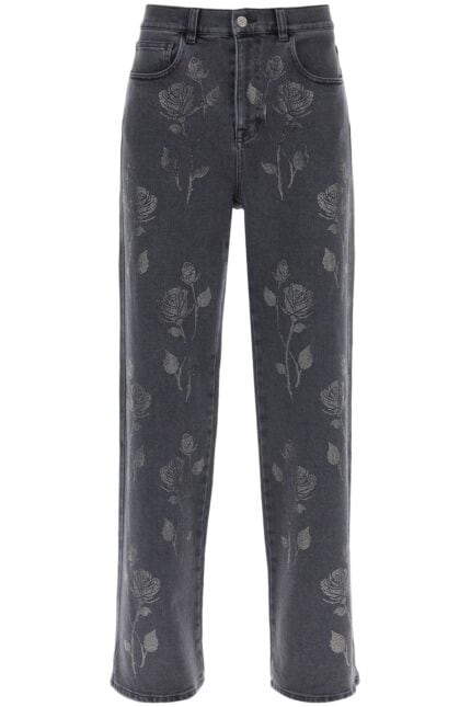 Giuseppe Di Morabito Straight Jeans With Crystal Flowers