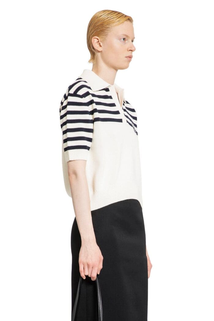 GIVENCHY 4G Striped Polo Sweater In Wool And Cotton