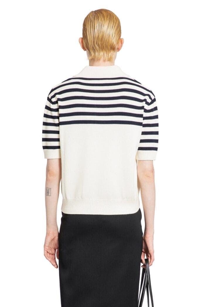 GIVENCHY 4G Striped Polo Sweater In Wool And Cotton