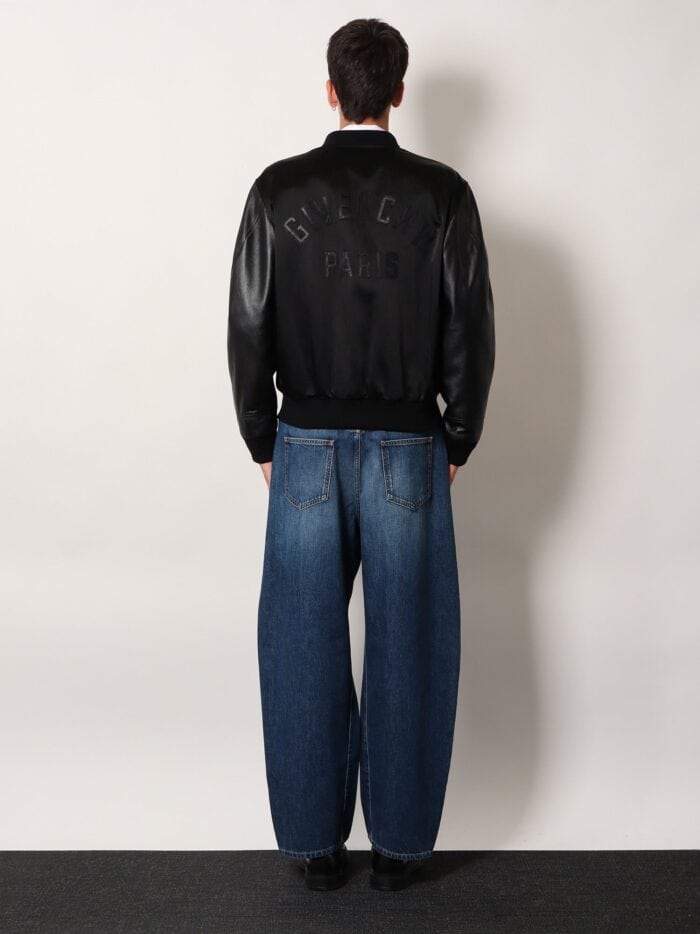 Givenchy Cotton And Nylon Jacket With Leather Sleeves