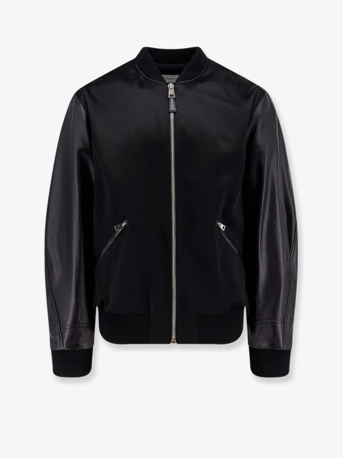 Givenchy Cotton And Nylon Jacket With Leather Sleeves