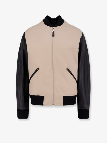 Givenchy Cotton Jacket With Leather Sleeves
