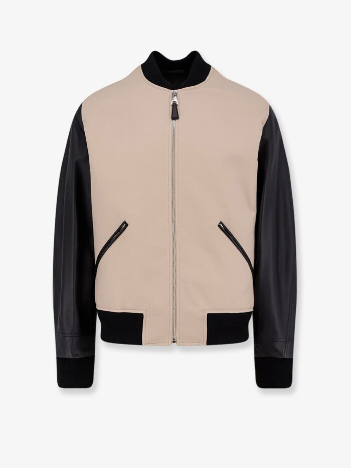 givenchy cotton jacket with leather sleeves Givenchy Cotton Jacket With Leather Sleeves