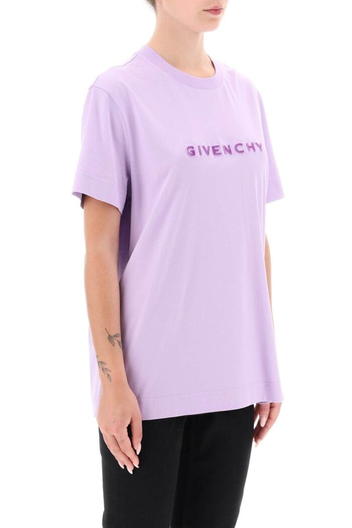 Givenchy Cotton T-shirt With Fil Coupe Logo