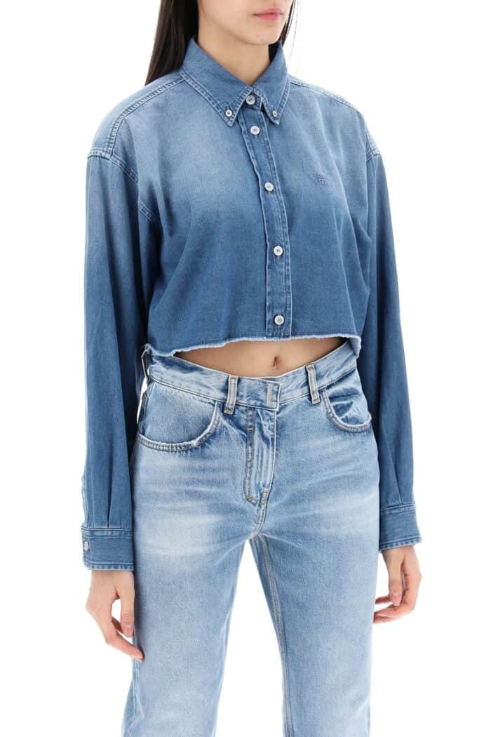 GIVENCHY Denim Cropped Shirt For Women