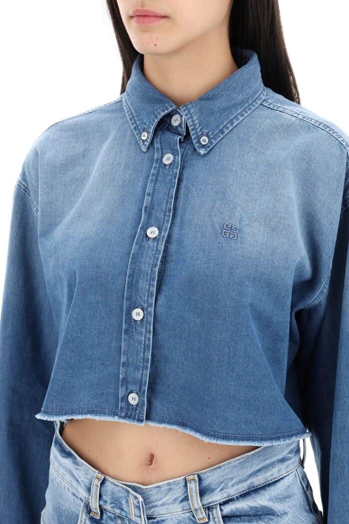 GIVENCHY Denim Cropped Shirt For Women