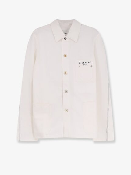 Givenchy Denim Jacket With Iconic Lettering Logo On The Front