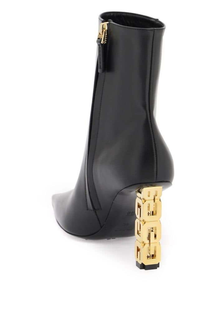 Givenchy Leather Ankle Boots With G Cube Heel