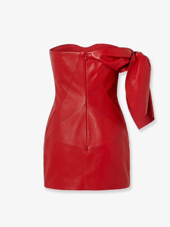 Givenchy Leather Bustier Dress With Bow Detail