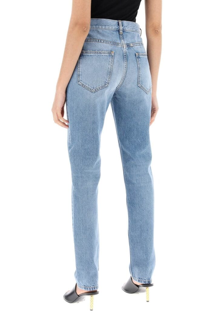 GIVENCHY Light Wash Cigarette Jeans With Nine Words.