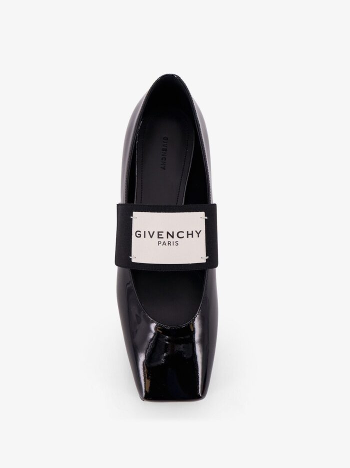 givenchy patent leather ballerinas with maxi logo label Givenchy Patent Leather Ballerinas With Maxi Logo Label
