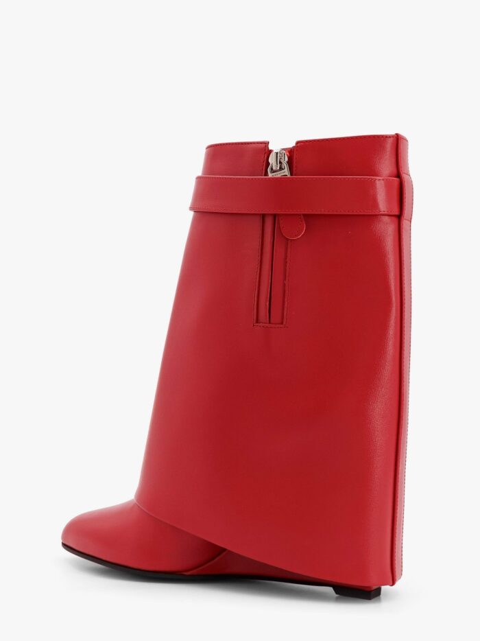 Givenchy Shark Lock Leather Ankle Boots With Covered Wedge Heels