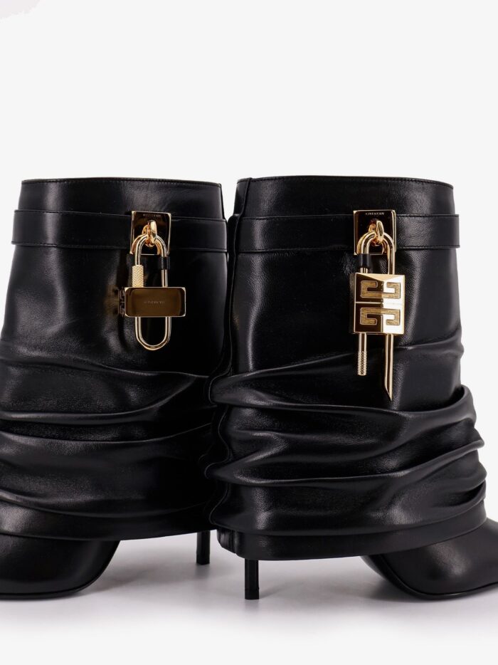 Givenchy Shark Lock Stiletto Leather Ankle Boots