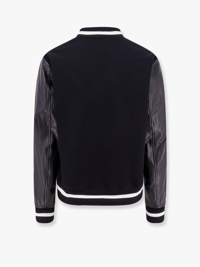 Givenchy Varsity Wool Blend Bomber With Leather Sleeves