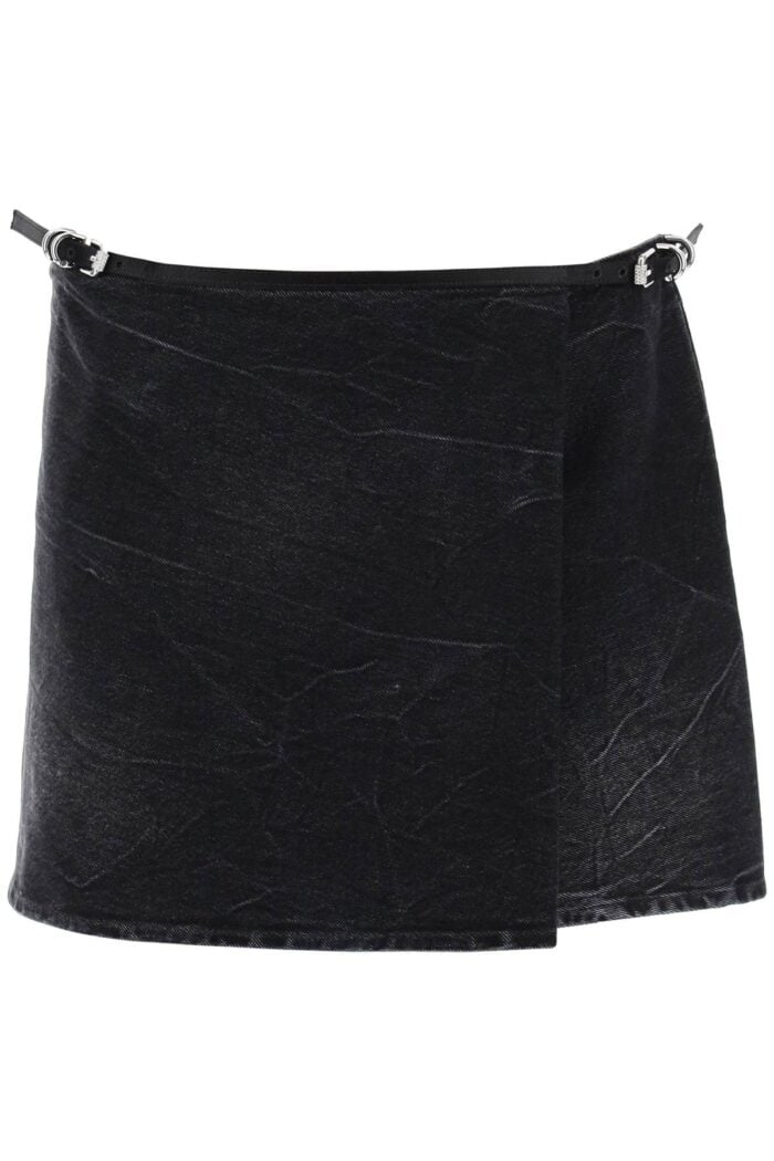 GIVENCHY Voyou Denim Wrap Mini Skirt With