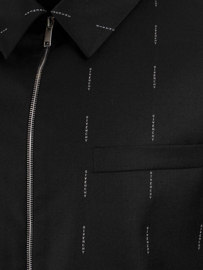 Givenchy Wool Blazer With All-over Logo Print