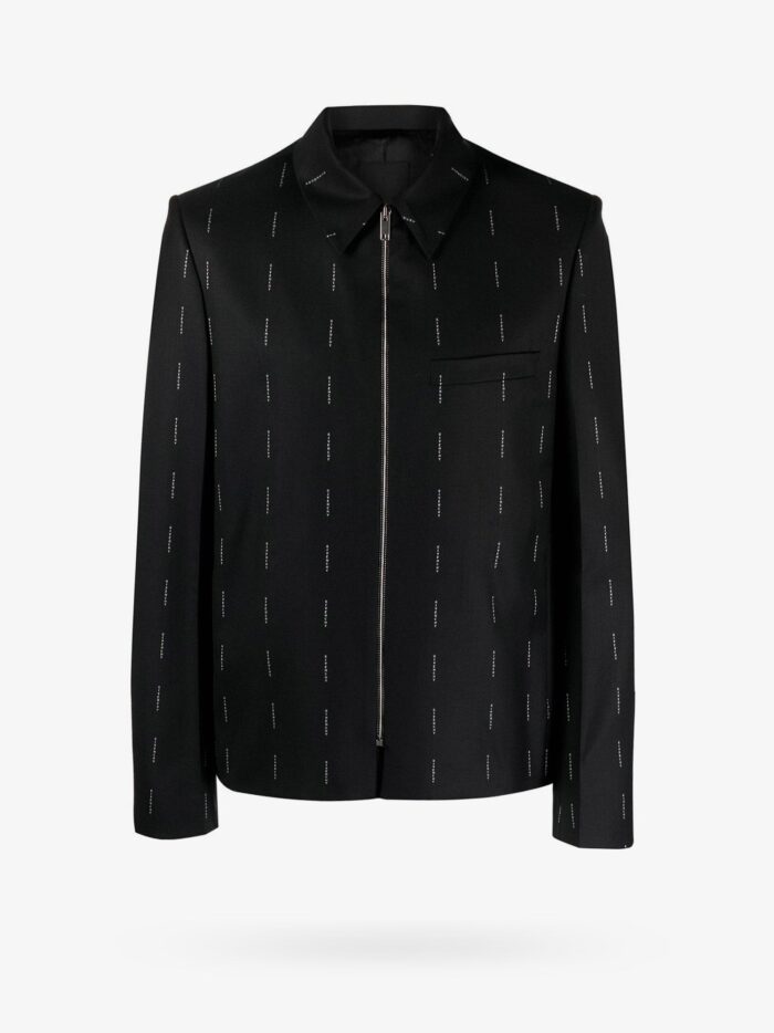 Givenchy Wool Blazer With All-over Logo Print