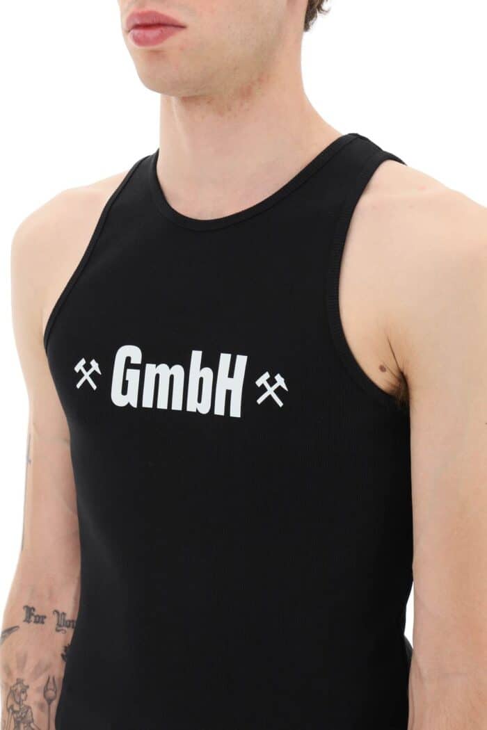 Gmbh Logo Print Ribbed Tank Top