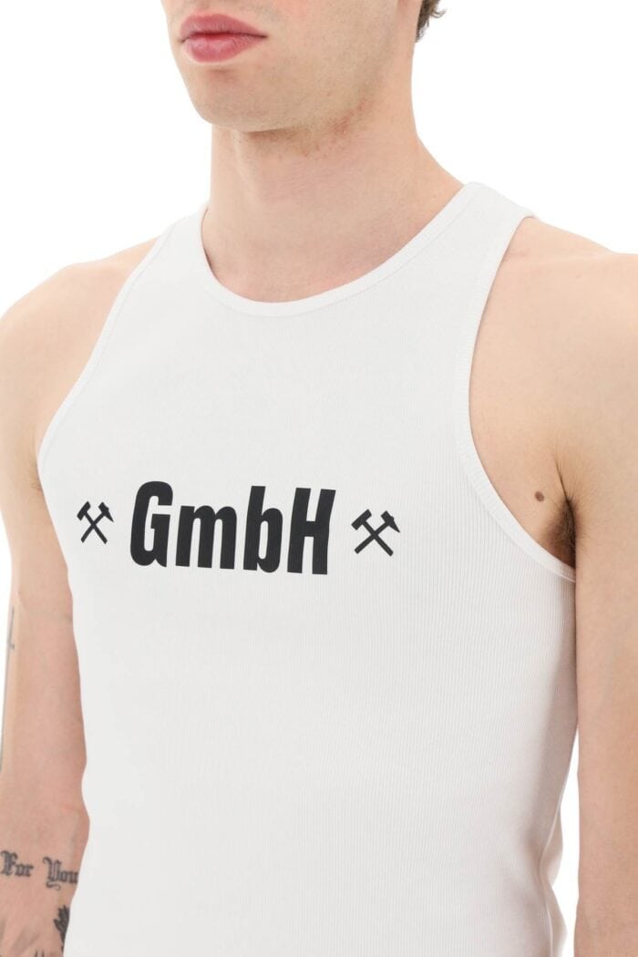 Gmbh Logo Print Ribbed Tank Top