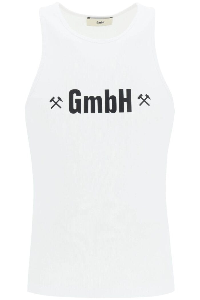 Gmbh Logo Print Ribbed Tank Top