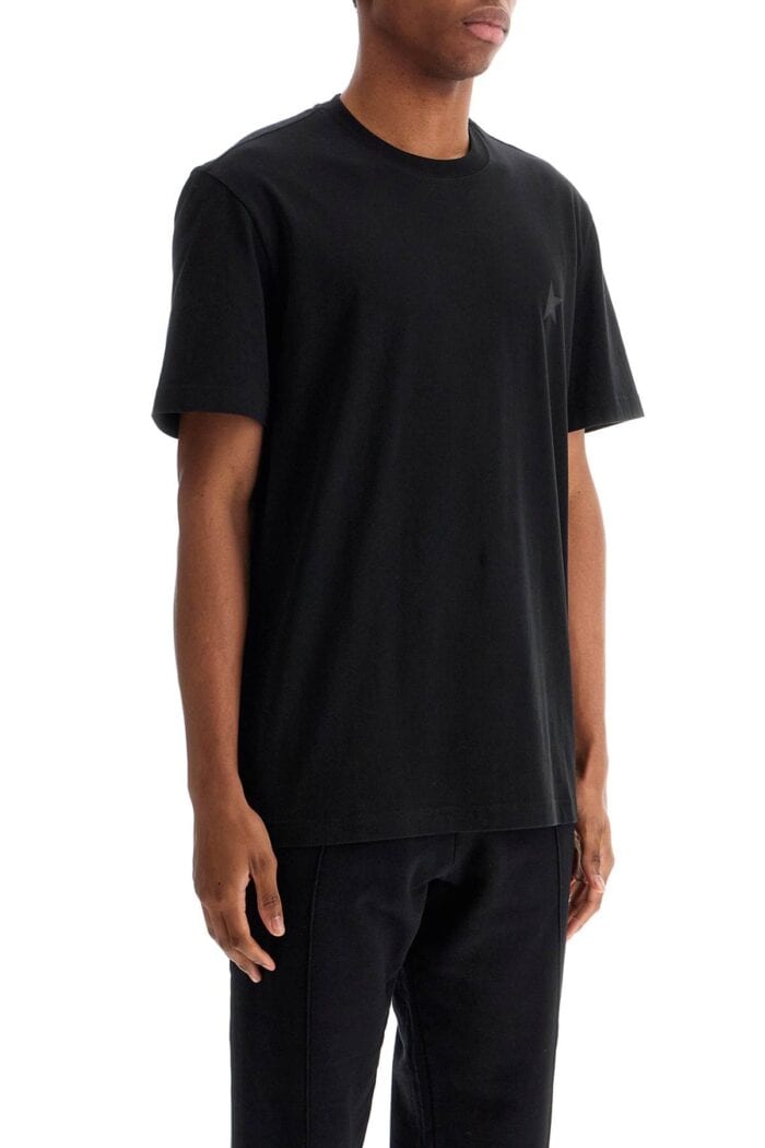 GOLDEN GOOSE Black Cotton T-shirt With Visible Logo