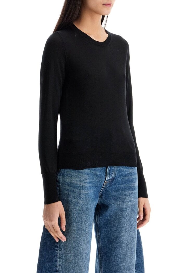 GOLDEN GOOSE Black Merino Wool Sweater With Golden Applications For Women