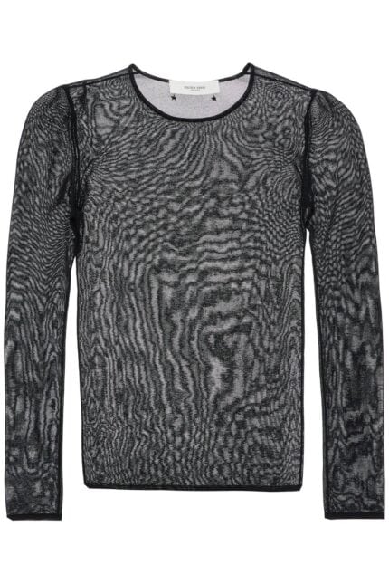 GOLDEN GOOSE Black Viscose Sweater With Small Metallic Applications