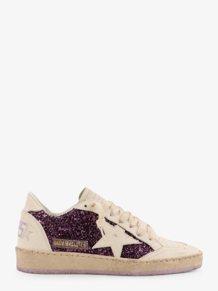 Golden Goose Deluxe Brand Ball Star Leather Sneakers With Glittered Insert