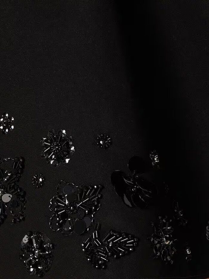 Golden Goose Deluxe Brand Cotton Blend Midi Skirt With Floral Sequin And Crystal Details