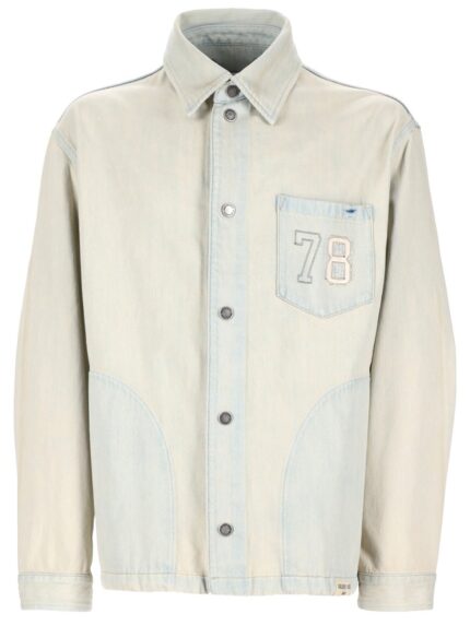 Golden Goose Deluxe Brand GIACCA IN DENIM CON TASCA RICAMATA