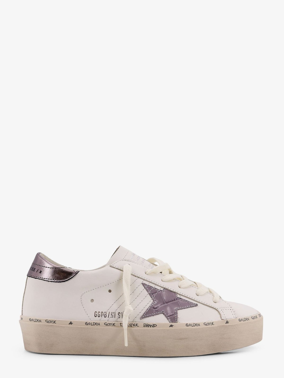 Golden Goose Deluxe Brand Hi Star Leather Sneakers With Side Logo