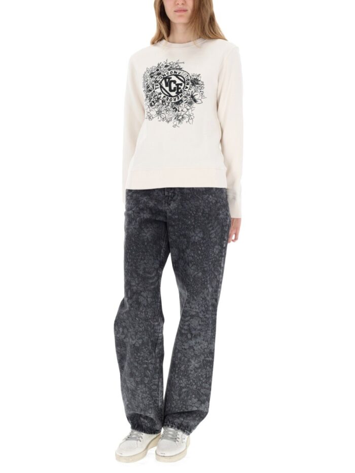 Golden Goose Deluxe Brand JEANS WITH FLORAL PATTERN