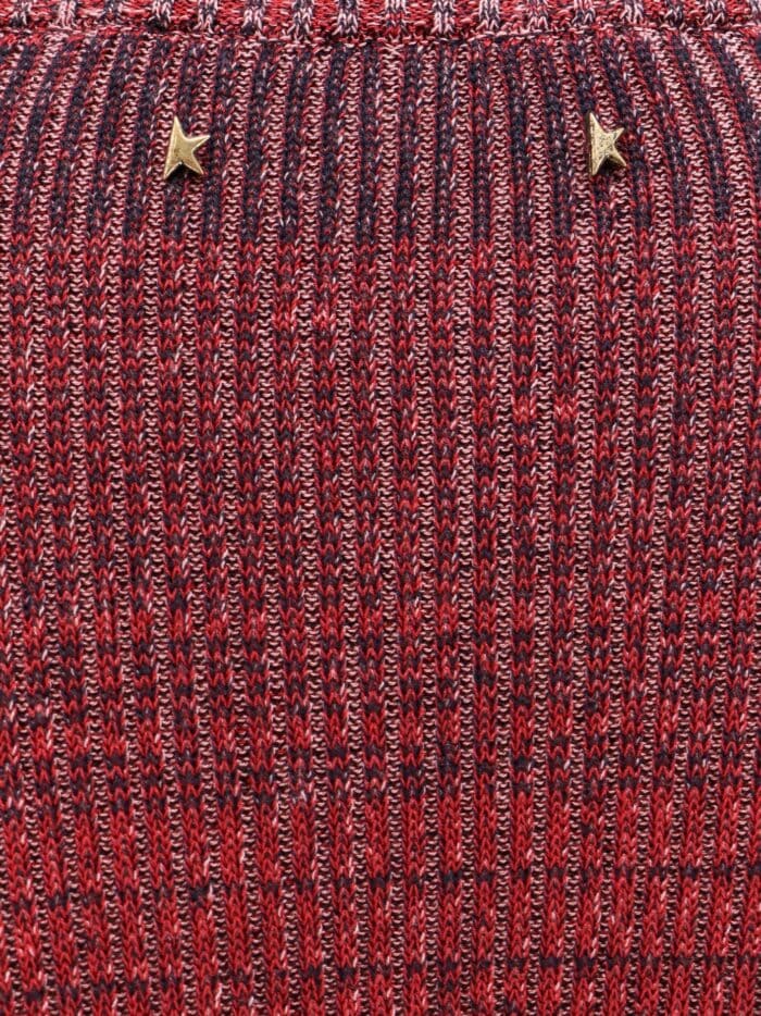 Golden Goose Deluxe Brand Knitted Multicolor Mini Dress With Stars Detail