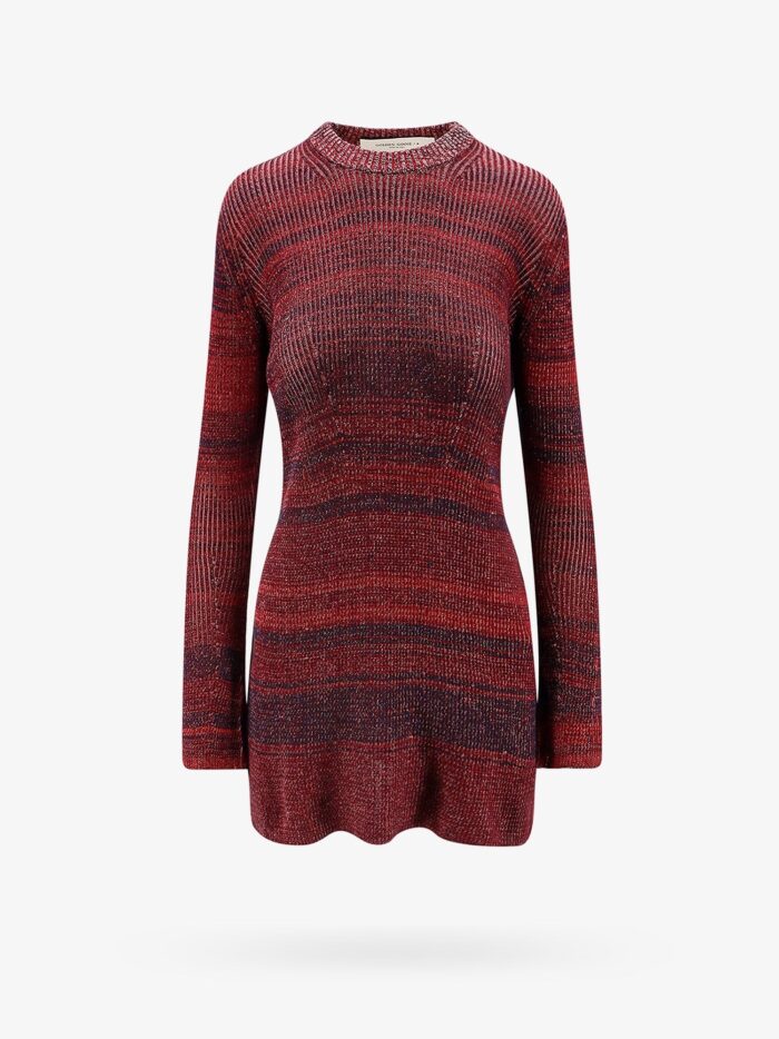 Golden Goose Deluxe Brand Knitted Multicolor Mini Dress With Stars Detail
