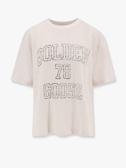 Golden Goose Deluxe Brand Light Linen T-shirt With Internal Print