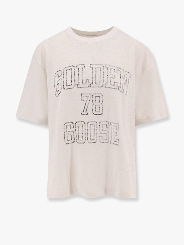 Golden Goose Deluxe Brand Light Linen T-shirt With Internal Print