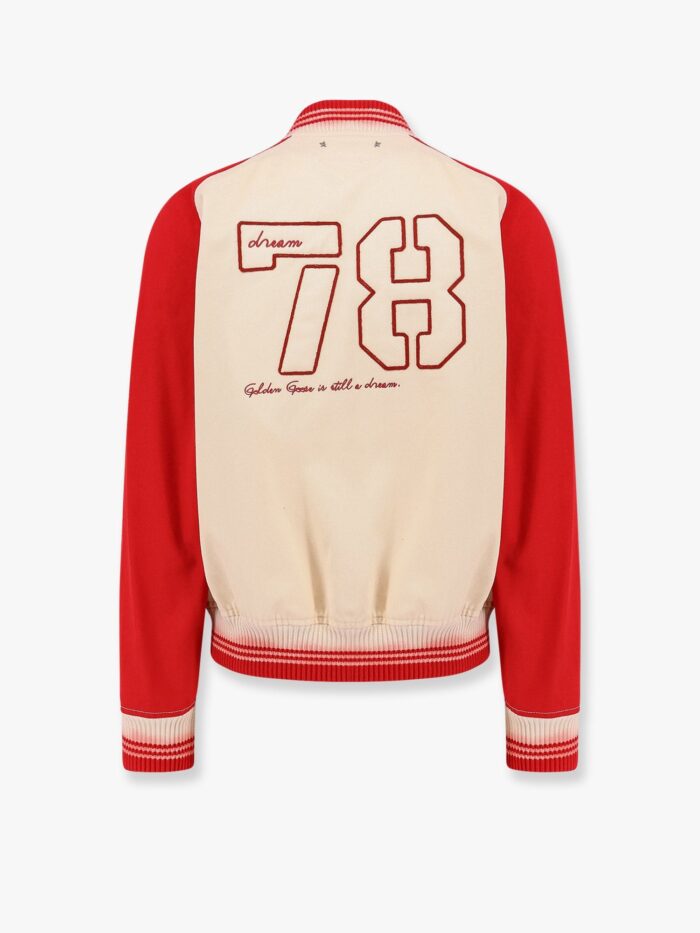 Golden Goose Deluxe Brand Nic Cotton Jacket With Maxi Golden Club Embroidery