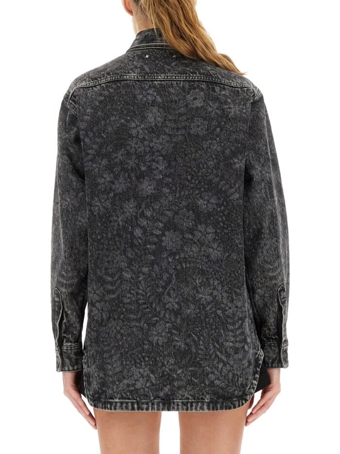 Golden Goose Deluxe Brand "OLLIE BOYFRIENS" SHIRT WITH LASER FLOWERS