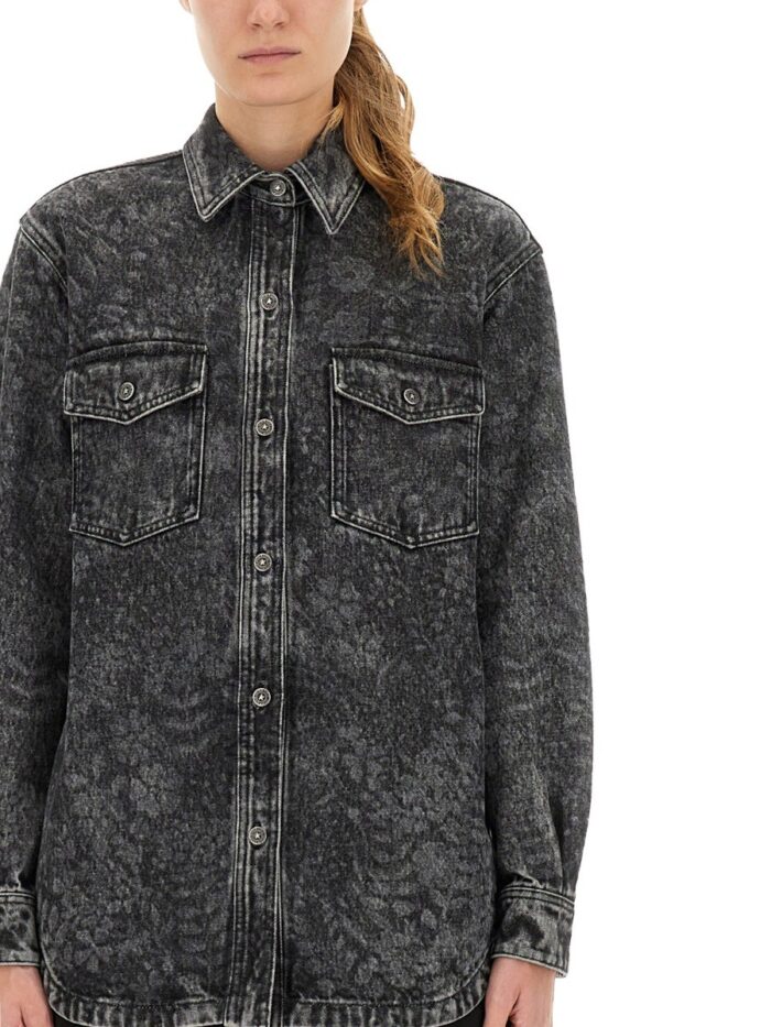 Golden Goose Deluxe Brand "OLLIE BOYFRIENS" SHIRT WITH LASER FLOWERS