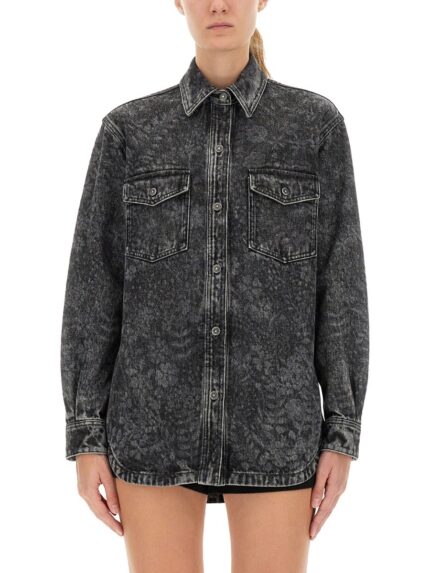 Golden Goose Deluxe Brand "OLLIE BOYFRIENS" SHIRT WITH LASER FLOWERS
