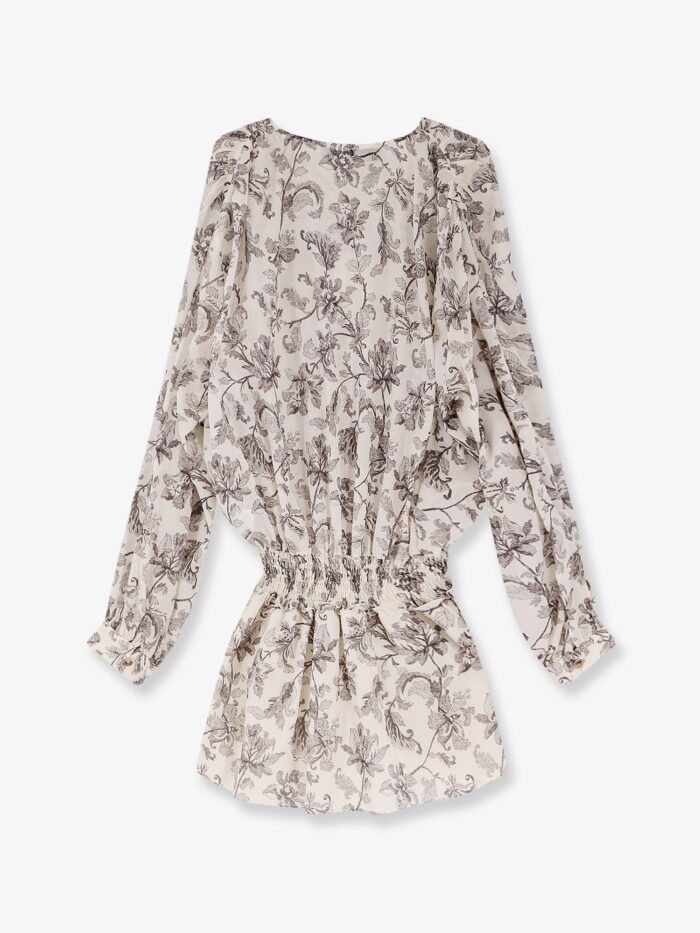 Golden Goose Deluxe Brand Short Cotton Dress With Floral Pattern