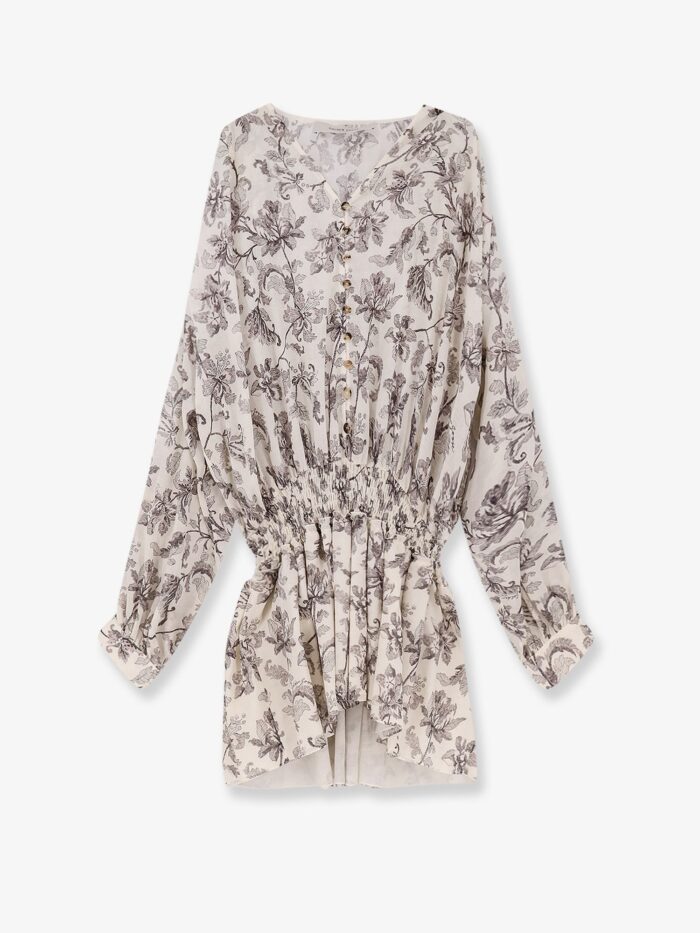 Golden Goose Deluxe Brand Short Cotton Dress With Floral Pattern