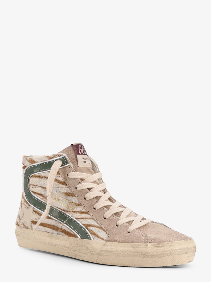Golden Goose Deluxe Brand Slide Classic Suede And Pony Skin Sneakers