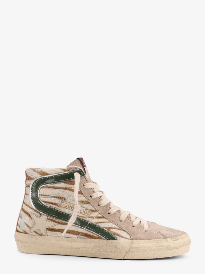 Golden Goose Deluxe Brand Slide Classic Suede And Pony Skin Sneakers