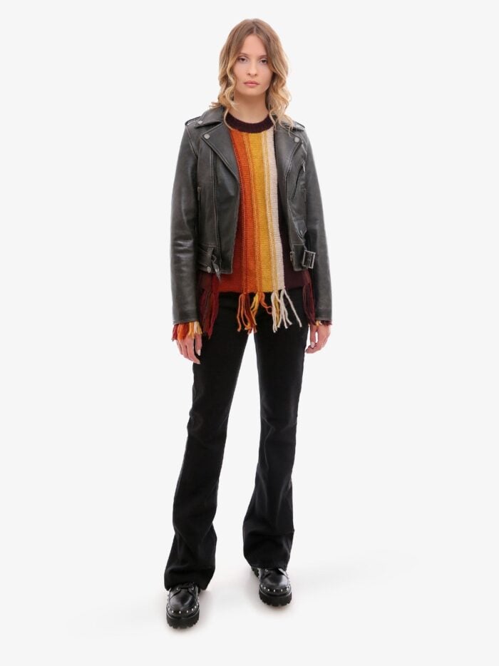 Golden Goose Deluxe Brand Slim Fit Destiny Lived-in Effect Leather Biker