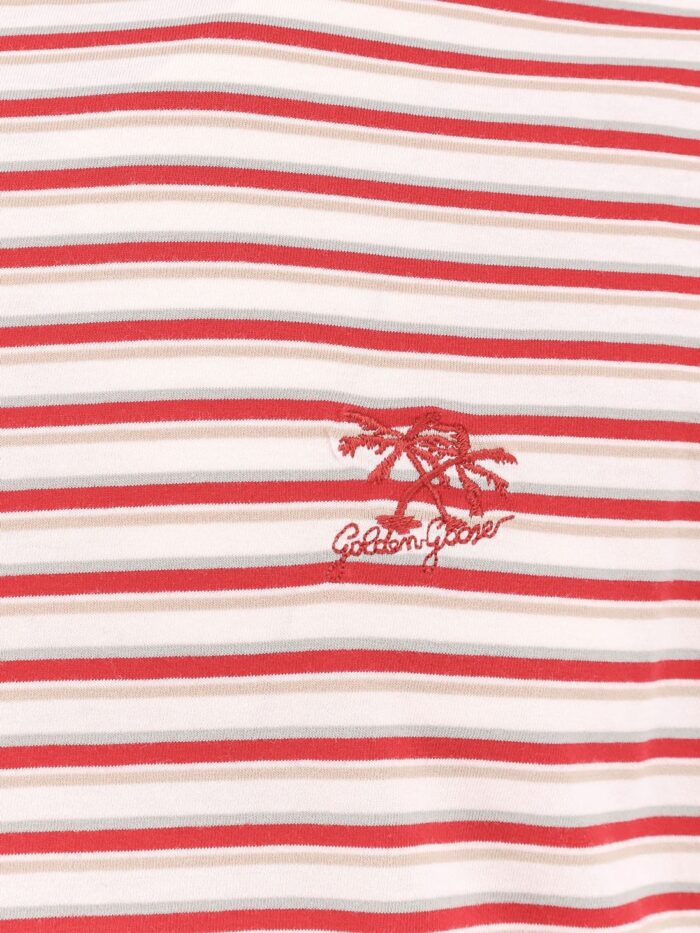 Golden Goose Deluxe Brand Striped Cotton T-shirt With Logo