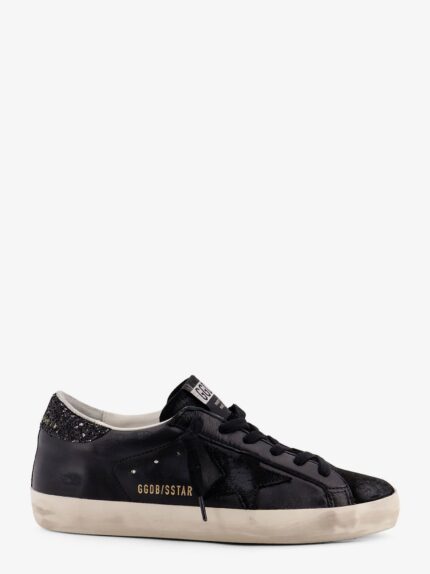 Golden Goose Deluxe Brand Super-star Classic With List Low-top Sneakers With Suede Inserts And Glittered Detail