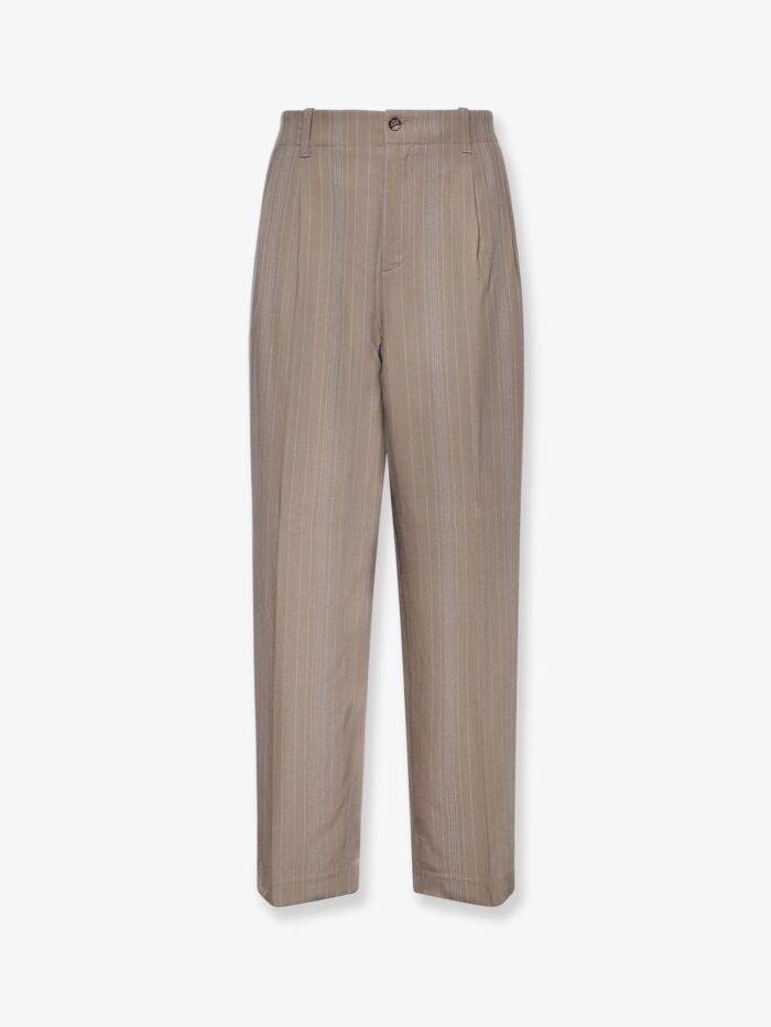 Golden Goose Deluxe Brand Wool Blend Trousers With Pinstripe Pattern